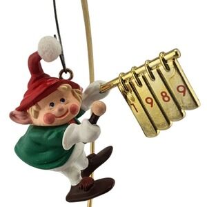 Hark Its Herald Collector Series Handcrafted Christmas Ornament Dated 1989 Elf
